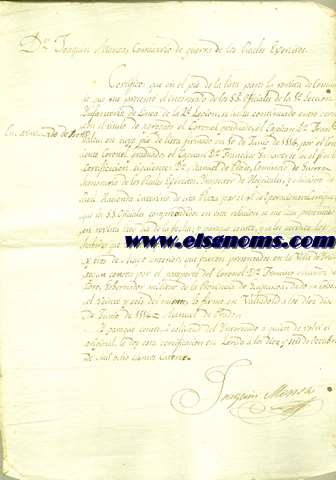 6 documentos enteramente manuscritos referentes a la actividad del brigadiier Palou en la Guerra de Independencia datados entre 1814 1819, que son certificaciones de la participación de dicho coronel en las actividades de dicha guerra.