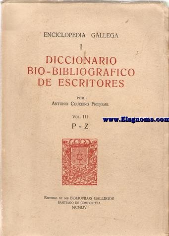 Diccionario bio-bibliogrfico de escrtores.Volumen III (P-Z).