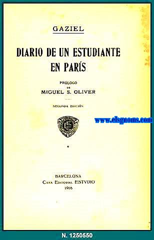 Diario de un estudiante en Pars.Prlogo de Miguel S.Oliver.