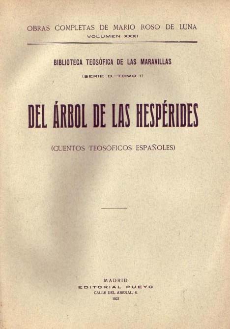 Del rbol de las hesprides (Cuentos teosficos espaoles).