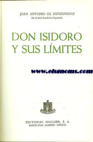 Don Isidoro y sus lmites.