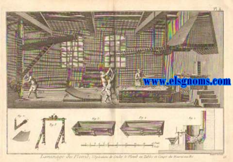 Encyclopdie Methodique.De esta obra ofrecemos la coleccin completa de 12 lminas (6 dobles) grabadas al cobre ( 1 doble) correspondientes al oficio de Laminage du Plomb.