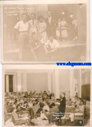 2 nd. World Youth Congress. Poughkeepsie N.Y. U.S.A. Aug 1938.