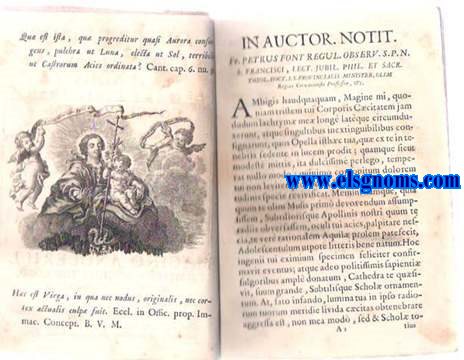 Dissertatio in Inmaculatam Virginis deipar Purissimam Conceptionem: Sumpto Argumento ex Ecclesi propensione ad ipsam: Elucubrata, suque ex cathedr dictata suggestu  Magino Anglerill presbytero, doctore theologo, ac cervariensi vespertino Professore Cco.