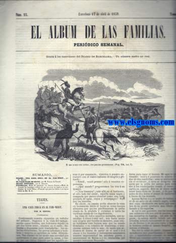 El Album de las Familias. Peridico semanal. Gratis  los suscriptores del Diario de Barcelona. N 38. Tomo II. Barcelona, 29 de julio de 1860.