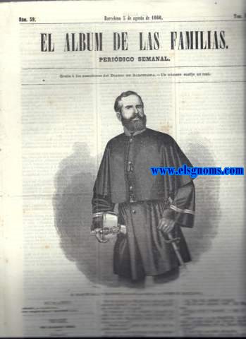 El Album de las Familias. Peridico semanal. Gratis  los suscriptores del Diario de Barcelona. N 39. Tomo II. Barcelona, 5 de agosto de 1860.