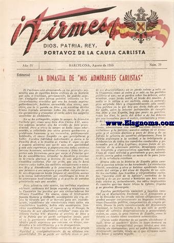 Firmes! Requets de Catalua. Dios, Patria, Rey. Ao IV. N 39. Barcelona, Agosto de 1955.