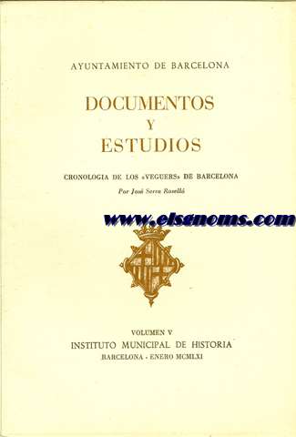 Documentos y Estudios. Vol. V. Cronologa de los 